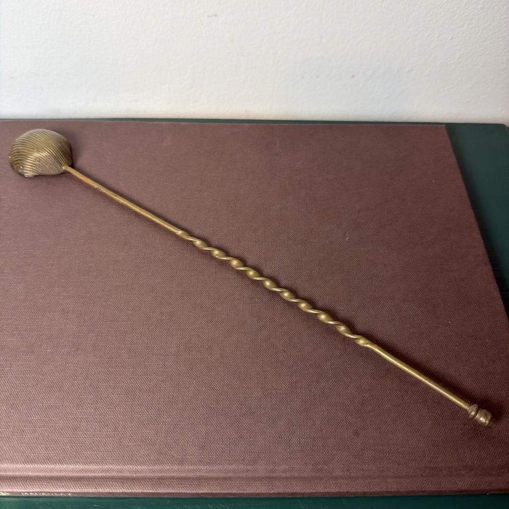 Vintage Solid Brass Seashell Scallop Candle Snuffer Nautical Coastal Beach 90s